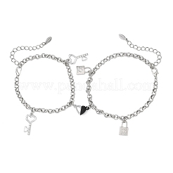 2шт. браслеты с подвесками из нержавеющей стали 304 BJEW-JB12823