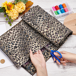 Жаккардовая ткань из полиэстера с рыбьей чешуей DIY-WH0399-68B