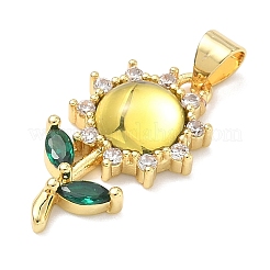 Colgante micropavé cubic zirconia de latón&nbsp;KK-H539-12G-07