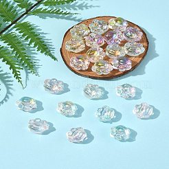 32шт УФ-покрытие Радужные переливающиеся акриловые бусины OACR-FS0002-15