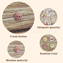 2 пакетик деревянных пуговиц с 2 отверстиями&nbsp;BUTT-SP0001-21