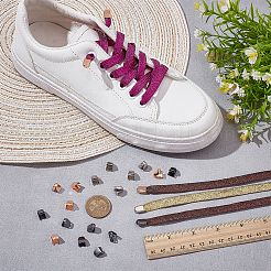 120 шт. 3-х цветные латунные ленточные обжимные наконечники&nbsp;KK-FG0001-32