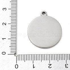 ステンレスペンダント201個  フラットラウンドのチャーム  ステンレス鋼色  小麦の穂  24.5x21.5x2mm  穴：2mm&nbsp;SA-CBA3D3A-05P-13