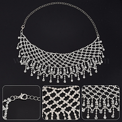 Колье с кристаллами и стразами&nbsp;NJEW-FG0001-01P