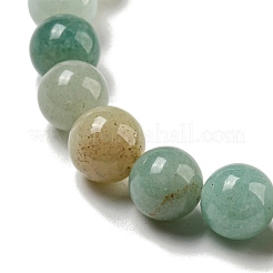 Braccialetti elasticizzati con perline di amazzonite a fiori naturali rotondi da 8.5 mm&nbsp;BJEW-C074-01R