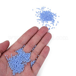 12/0 チェコ不透明ガラスシードビーズ  光沢のある  ラウンド  ライトブルー  2x1mm  穴：0.7mm  約500 G /袋&nbsp;SEED-N004-003C-27