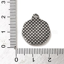 304ステンレスペンダント  エンジェルチャーム付きフラットラウンド  アンティークシルバー  21x18x2.5mm  穴：2mm&nbsp;STAS-L022-270AS