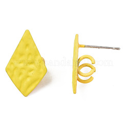 スプレー塗装鉄スタッドピアスパーツ  二重垂直ループ付き  凧  きいろ  18x11mm  穴：3mm  ピン：0.7mm&nbsp;IFIN-N008-013D