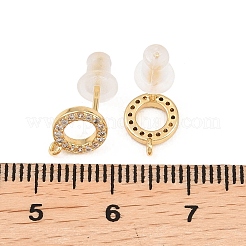 Messing klare Ohrringe aus Zirkonia&nbsp;EJEW-A155-03E-G