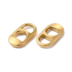 PVD真空メッキ304ステンレス鋼リンク  オーバル  ゴールドカラー  18x10x3mm  穴：6x5~6mm&nbsp;STAS-E189-05G