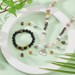 120 шт. Европейские бусины из сплава 3 цветов&nbsp;FIND-PH0023-76