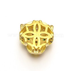 Gestellware Messing Micro Pave Zirkonia Leopard Hohlkugeln&nbsp;ZIRC-I012-18G-RS