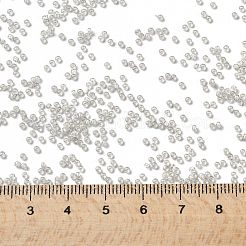 MIYUKIラウンドロカイユビーズ  日本製シードビーズ  （rr2268)ファンシーライニングムーンストーン  15/0  1.5mm  穴：0.7mm  約5555PCS /ボトル  10 G /ボトル&nbsp;SEED-JP0010-RR2268