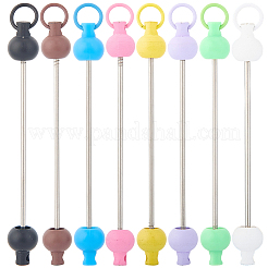 32 шт. 8-х цветный пластиковый брелок для ключей с бусинами для изготовления украшений своими руками&nbsp;AJEW-CP0006-90