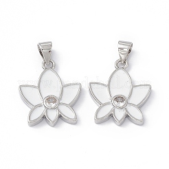 Pendentifs en laiton émaillé de placage de crémaillère&nbsp;KK-B065-05P-03