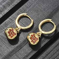 Latón cúbicos pendientes de aro zirconia&nbsp;EJEW-Q015-02G-C