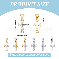 10 шт. 2 цвета латунные подвески с микропаве и кубическим цирконием&nbsp;ZIRC-WR0001-09