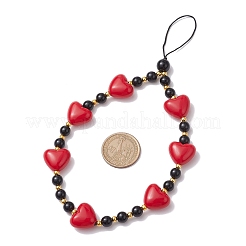 Акриловые мобильные ремешки из бисера HJEW-JM01826