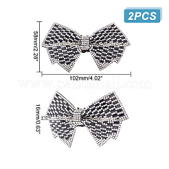 Стеклянные украшения для обуви со стразами и бантом&nbsp;AJEW-WH0323-24C