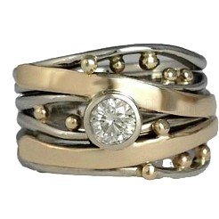 Кольца для женщин из сплава с кристаллами и стразами&nbsp;FS-WG90DB9-01