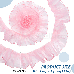 Плиссированная кружевная лента из органзы OCOR-WH0097-42C