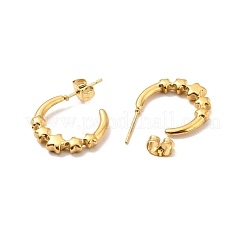 Серьги-гвоздики в форме звезды из нержавеющей стали 304 с ионным покрытием (IP) EJEW-P202-04G