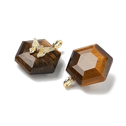 Граненые подвески из натурального тигрового глаза G-P585-01G-10