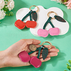 3 шт. 3-цветные брелки из искусственной кожи&nbsp;KEYC-TA0001-42