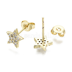 Серьги-гвоздики из циркония EJEW-T046-30G-NF