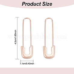 4ペア4色の絶妙な合金安全ピン型フープピアス（女性用）  ミックスカラー  43x12x4mm  ピン：1mm  1ペア/カラー&nbsp;EJEW-AN0001-87
