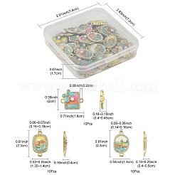 30 шт. 3 стиля подвески-коннекторы из сплава с кристаллами&nbsp;ENAM-FS0003-71G