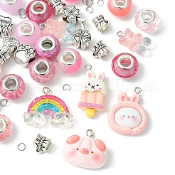 Наборы для изготовления браслетов из европейских бусин из смолы и сплава «сделай сам»&nbsp;DIY-FS0007-21