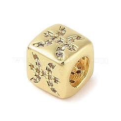 Латунь микропаве прозрачный кубический цирконий европейский бисер KK-K368-01G-12