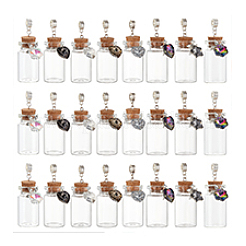 24 шт. 2 стиля старинные посеребренные стеклянные бутылки из сплава европейские подвески-шармы&nbsp;PALLOY-GA0001-15