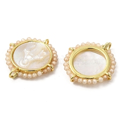 Покрытие стойки латунь микро паве кубический цирконий и подвески в виде ракушек KK-G488-16G