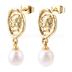 Натуральная жемчужина болтается серьги PEAR-N020-06M