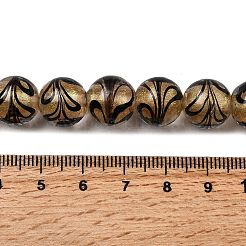 Нити золотых песочных бусин лэмпворк&nbsp;LAMP-P071-12mm-02