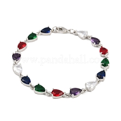 Латунь микро проложить кубического циркония браслеты ссылку BJEW-Z138-01P