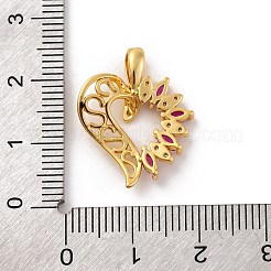 Pendentifs avec zircon cubiques à micro-pavés en laiton&nbsp;KK-U033-13G-02