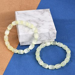 Bracciali elastici con perline di colonna di selenite naturale tinta per le donne&nbsp;BJEW-I312-05C