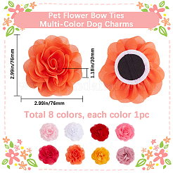 8 шт. 8-х цветные аксессуары для цветочного орнамента из полиэстера&nbsp;DIY-GF0010-64B