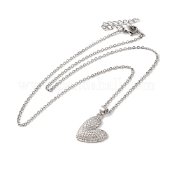 Colliers en laiton avec pendentif en forme de cœur pour femmes&nbsp;NJEW-C054-01P