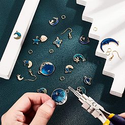 DIY Sternenhimmel Thema baumeln Ohrring machen Kits&nbsp;DIY-GA0001-31