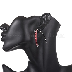 Серьги-крючки из натурального малайзийского нефрита&nbsp;EJEW-JE06887-01