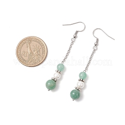 6 пара сережек-подвесок с ракушками и жемчугом EJEW-JE06500