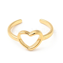Ионное покрытие(ip) 304 нержавеющая сталь сердце открытое кольцо манжета для женщин&nbsp;RJEW-I085-09G