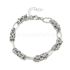 Unisex-Armbänder aus byzantinischem Kettengeflecht aus Edelstahl 304&nbsp;BJEW-G790-07P