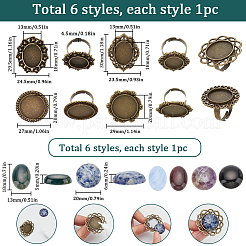 Набор для самостоятельного изготовления регулируемого кольца с драгоценными камнями&nbsp;DIY-SC0022-29