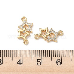 Ciondoli connettore in ottone con micro pavé di zirconi chiari&nbsp;X-KK-P355-27G
