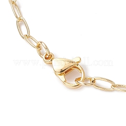 Сердце с буквой латунный кулон скрепка цепочка ожерелья NJEW-JN05379-04